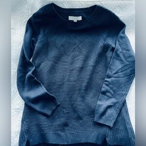 Loft  Navy Tunic Sweater